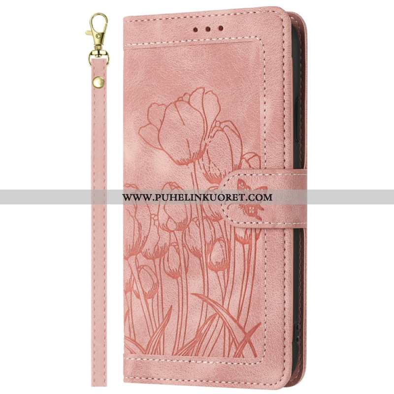 Kotelot Xiaomi Redmi Note 14 Pro 4g Kukkakuvio Hihnalla