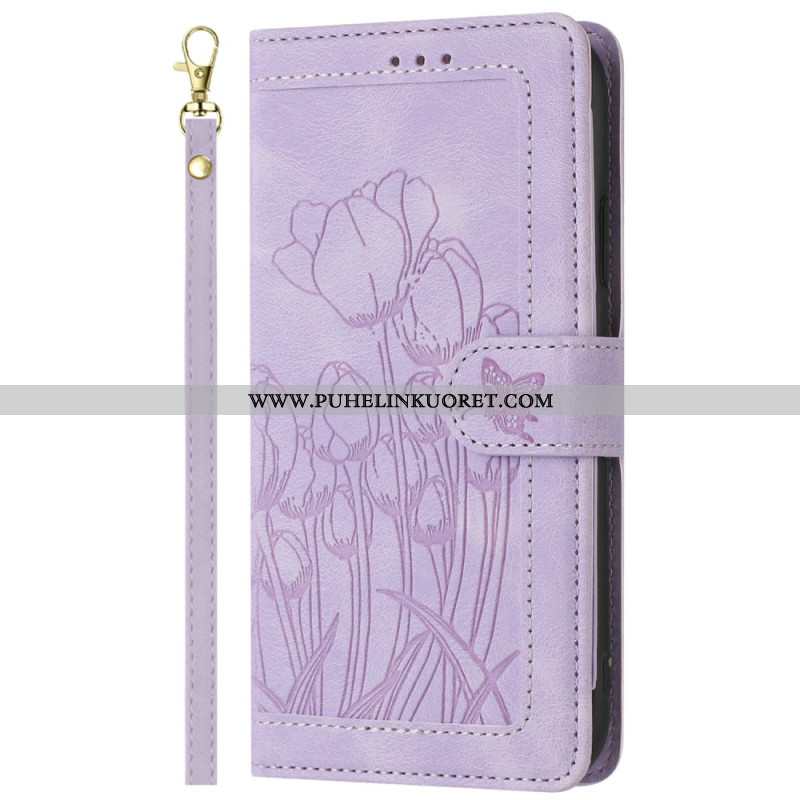 Kotelot Xiaomi Redmi Note 14 Pro 4g Kukkakuvio Hihnalla