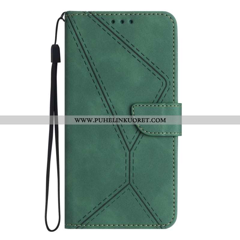 Kotelot Xiaomi Redmi Note 14 Pro 5g Viivoja Ja Katkoviivoja Ja Hihna