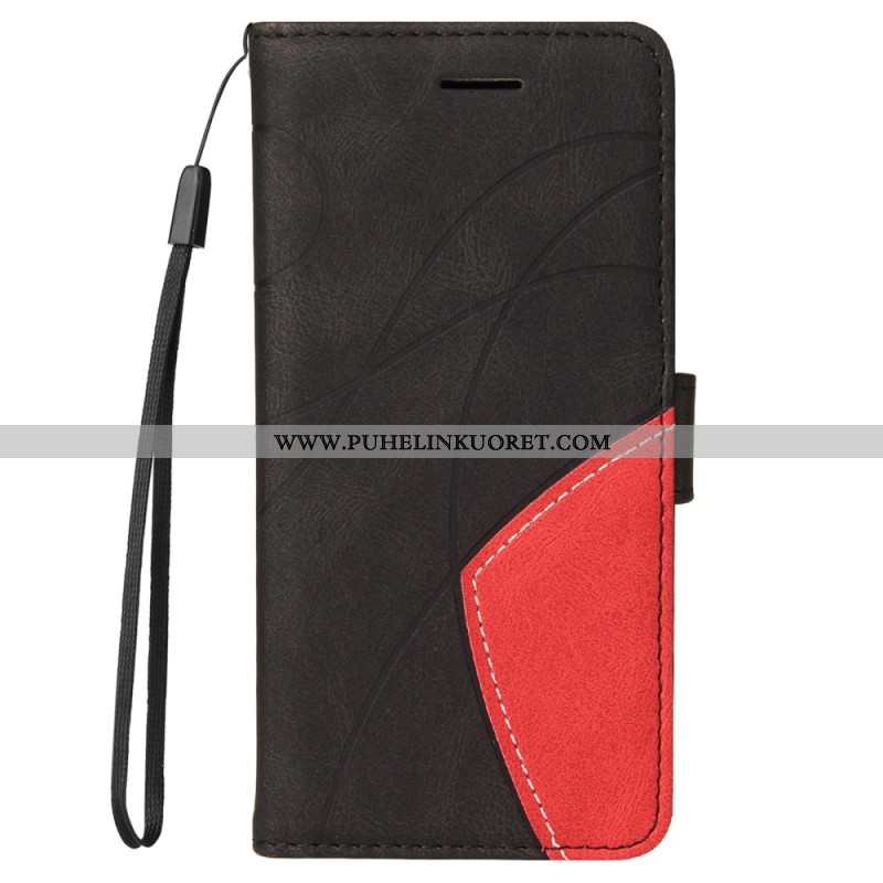 Lederhüllen Xiaomi Redmi Note 14 Pro 5g Handyhülle Zweifarbige Wellenlinien