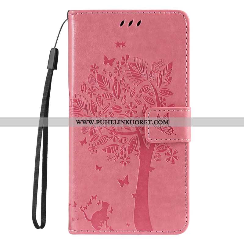 Lederhüllen Xiaomi Redmi Note 14 Pro 5g Handyhülle Baum Und Katze