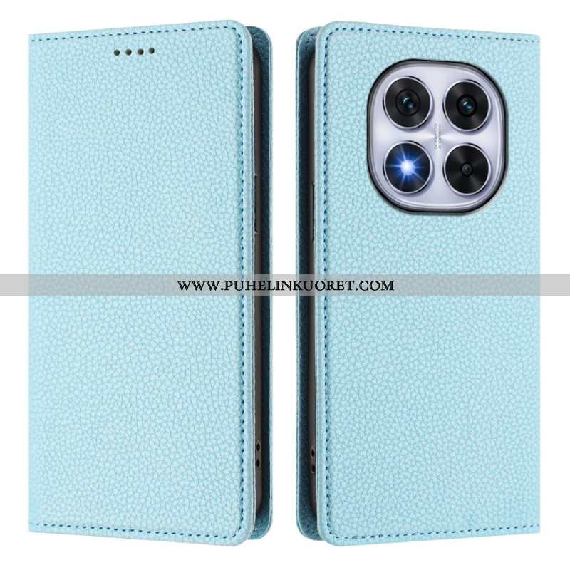 Nahkakotelo Xiaomi Redmi Note 14 Pro 5g Teksturoitu Rfid Suojakuori