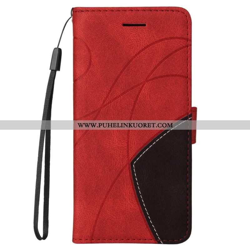 Nahkakotelo Xiaomi Redmi Note 14 Pro Plus 5g Kaksivärisiä Aaltoviivoja