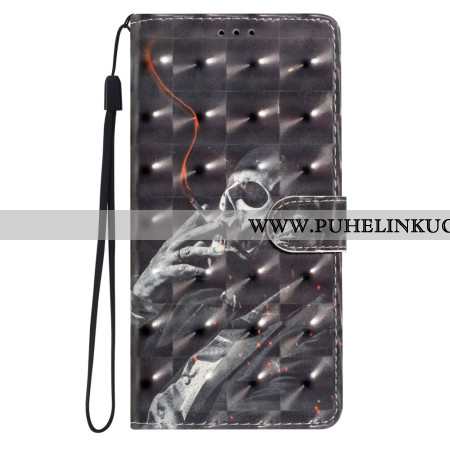 Nahkakotelo Xiaomi Redmi Note 14 Pro Plus 5g 3d-savuava Luuranko