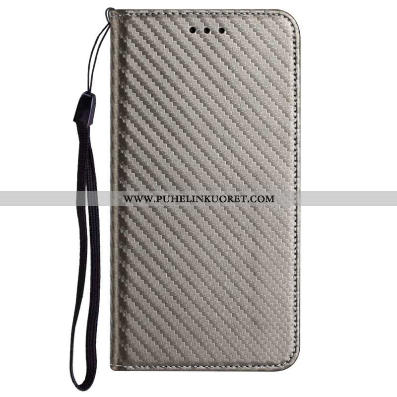 Nahkakotelo Xiaomi Redmi Note 14 Pro Plus 5g Hiilikuitu Strap-on Suojakuori