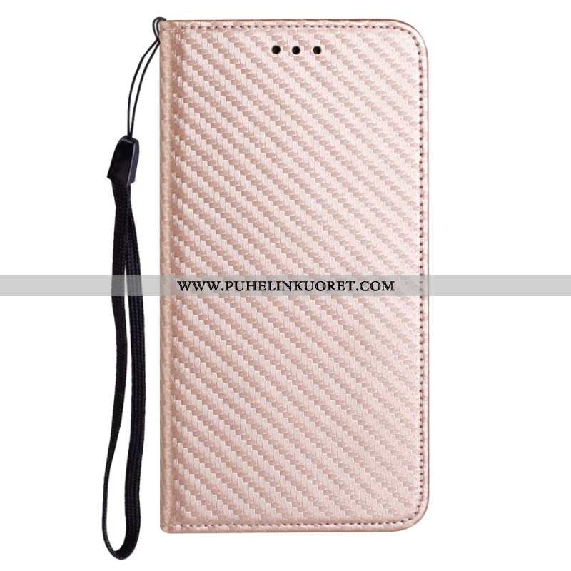 Nahkakotelo Xiaomi Redmi Note 14 Pro Plus 5g Hiilikuitu Strap-on Suojakuori