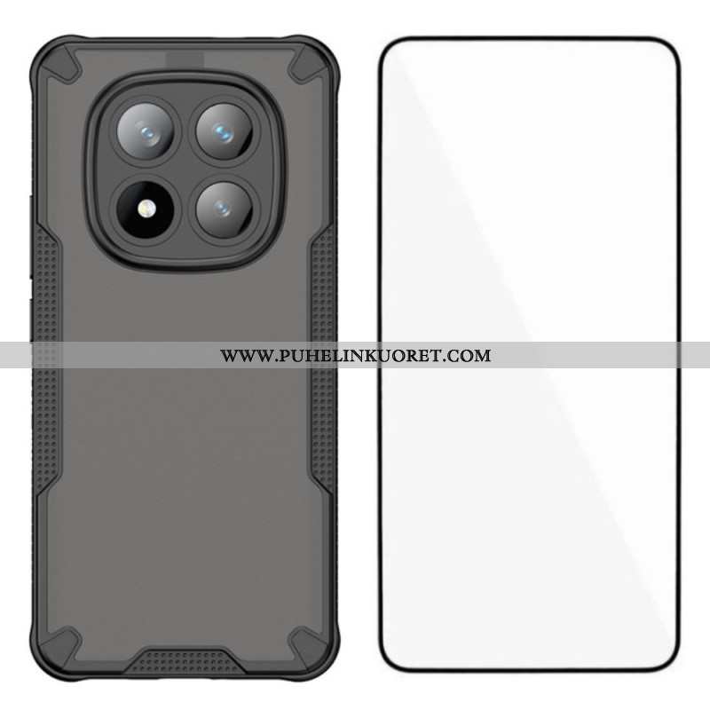 Kuori Xiaomi Redmi Note 14 Pro Plus 5g Puoliläpinäkyvä Silikoni Karkaistulla Lasisella Näytönsuojall