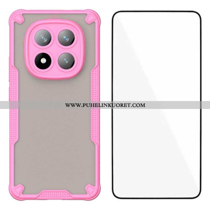 Kuori Xiaomi Redmi Note 14 Pro Plus 5g Puoliläpinäkyvä Silikoni Karkaistulla Lasisella Näytönsuojall