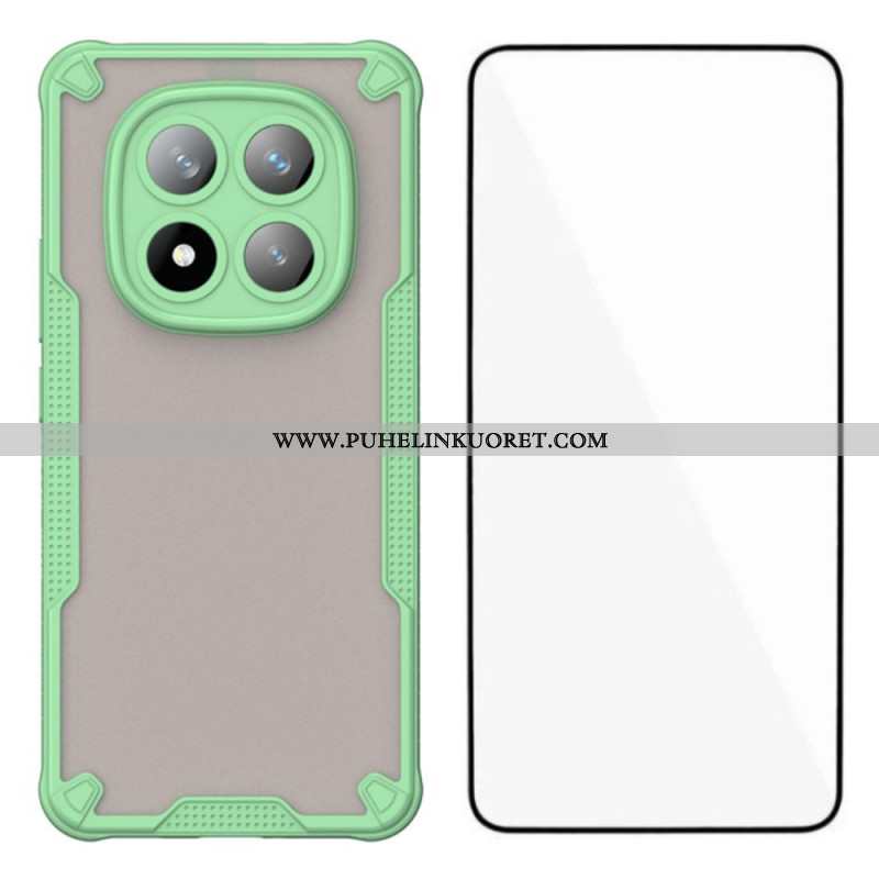 Kuori Xiaomi Redmi Note 14 Pro Plus 5g Puoliläpinäkyvä Silikoni Karkaistulla Lasisella Näytönsuojall