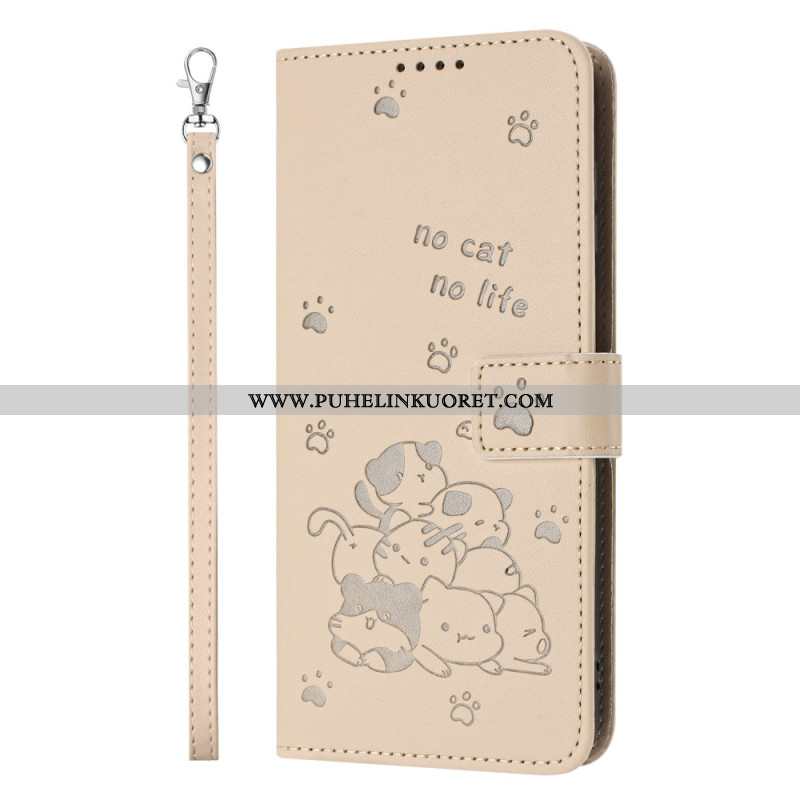 Kotelot Xiaomi Redmi Note 14 Pro Plus 5g Kissakohtaus Hihnalla