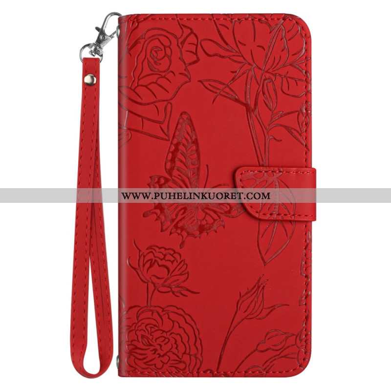 Kotelot Xiaomi Redmi Note 14 Pro Plus 5g Perhoskuvio Hihnalla