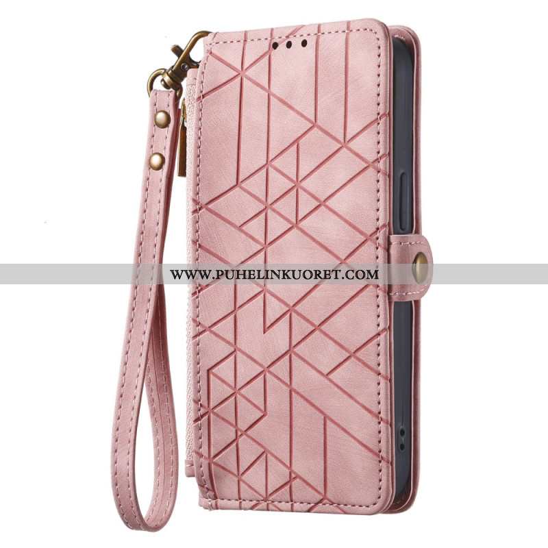 Kuoret Xiaomi Redmi Note 14 Pro Plus 5g Geometrisia Viivoja Muistuttava Lompakko