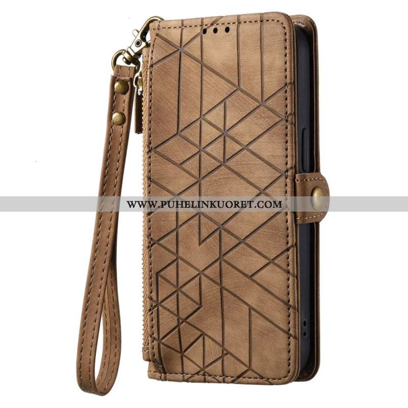 Kuoret Xiaomi Redmi Note 14 Pro Plus 5g Geometrisia Viivoja Muistuttava Lompakko