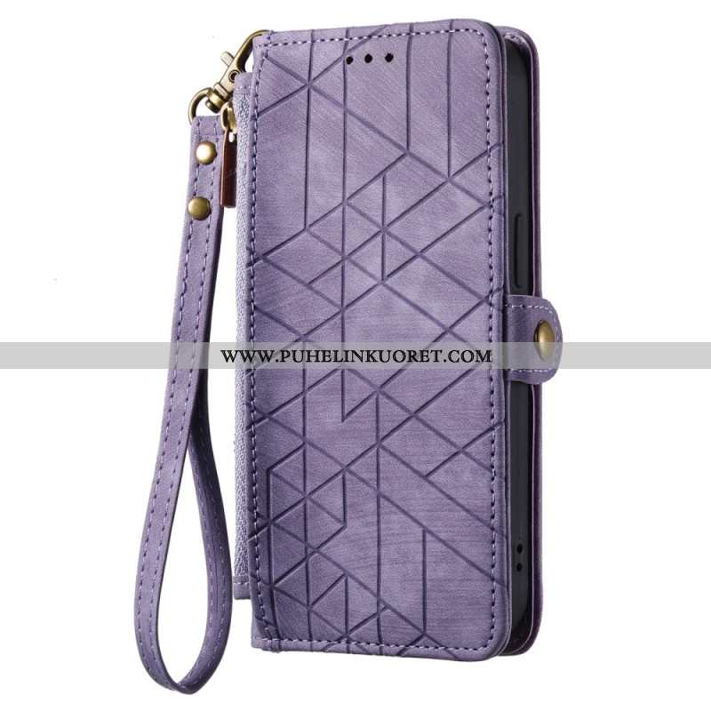 Kuoret Xiaomi Redmi Note 14 Pro Plus 5g Geometrisia Viivoja Muistuttava Lompakko