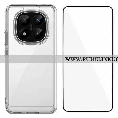 Kuori Xiaomi Redmi Note 14 Pro Plus 5g Läpinäkyvä Ja Karkaistulla Lasisella Näytönsuojalla