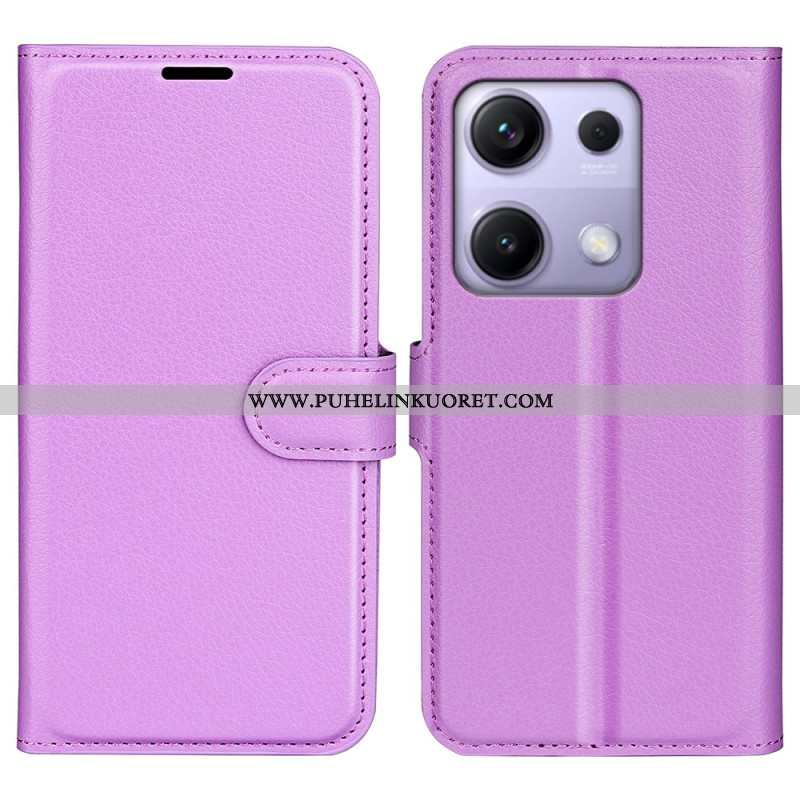 Kotelot Xiaomi Redmi Note 14s Klassinen Litsikuvioinen Tekonahka Suojakuori