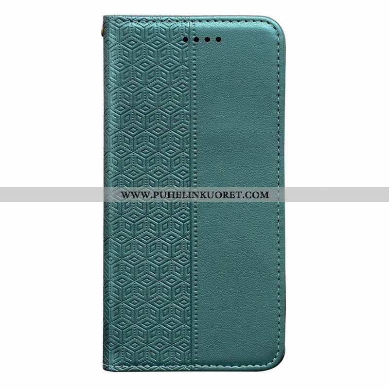 Nahkakotelo Xiaomi Redmi Note 14s Ruutukuvio Ja Hihna Suojakuori