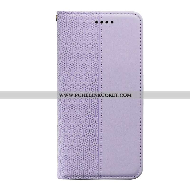 Nahkakotelo Xiaomi Redmi Note 14s Ruutukuvio Ja Hihna Suojakuori