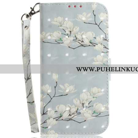 Nahkakotelo Xiaomi Redmi Note 14s Magnolia Ja Nauha