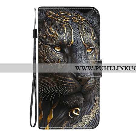 Nahkakotelo Xiaomi Redmi Note 15 5g Leijona Ja Kulta