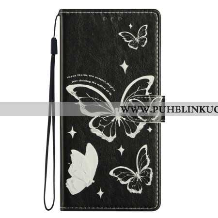 Kotelot Xiaomi Redmi Note 15 5g Mustavalkoisia Perhosia Suojakuori