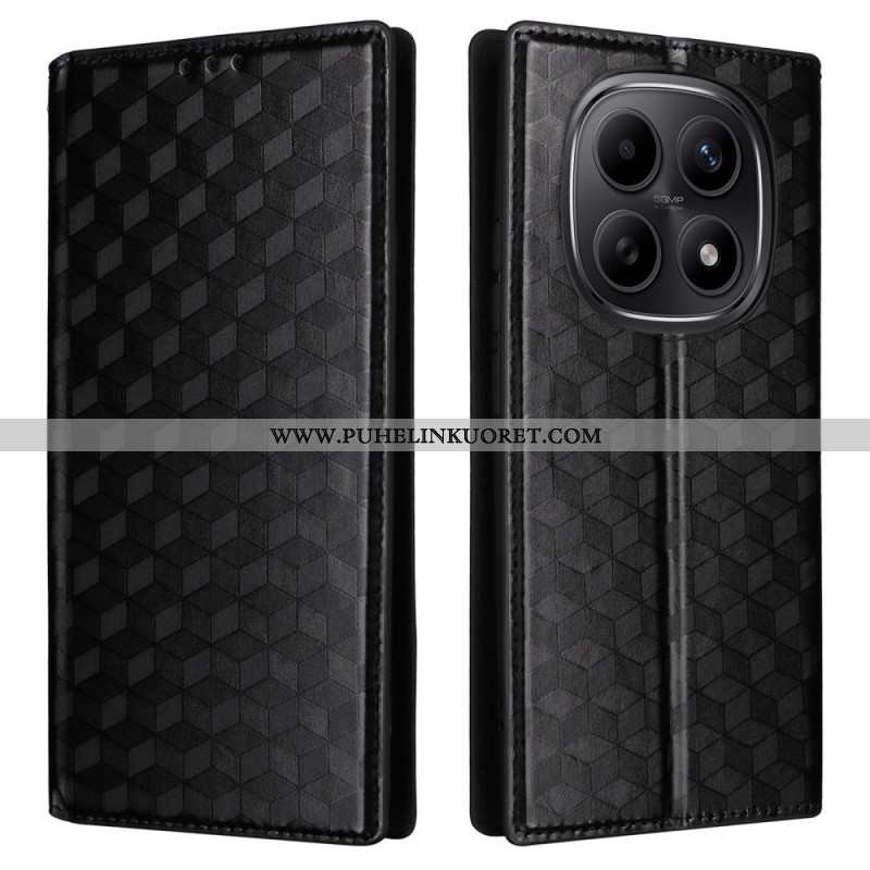 Nahkakotelo Xiaomi Redmi Note 15 5g Kaiverrettu Timanttikuvio Suojakuori