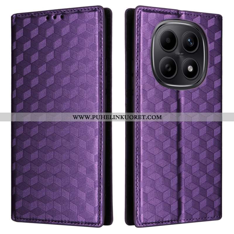 Nahkakotelo Xiaomi Redmi Note 15 5g Kaiverrettu Timanttikuvio Suojakuori