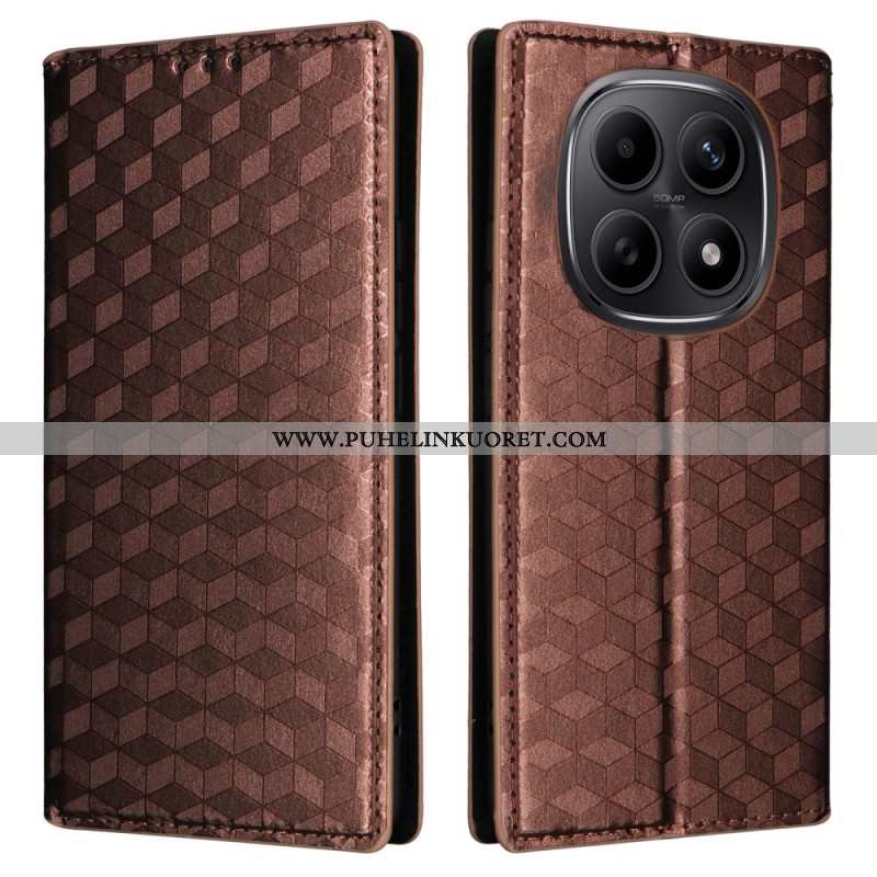 Nahkakotelo Xiaomi Redmi Note 15 5g Kaiverrettu Timanttikuvio Suojakuori