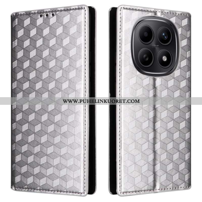 Nahkakotelo Xiaomi Redmi Note 15 5g Kaiverrettu Timanttikuvio Suojakuori