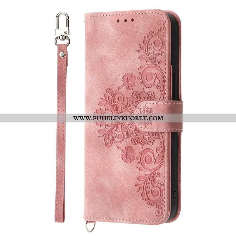 Nahkakotelo Xiaomi Redmi Note 15 Pro 5g Mandala-mokkanahkaefekti Olkahihnalla