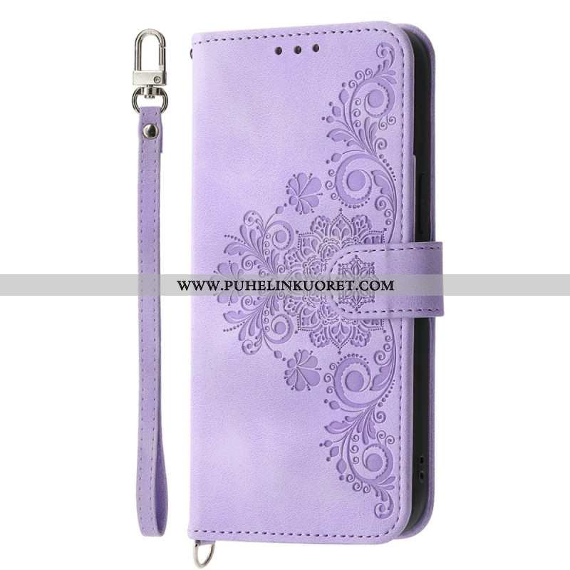 Nahkakotelo Xiaomi Redmi Note 15 Pro 5g Mandala-mokkanahkaefekti Olkahihnalla