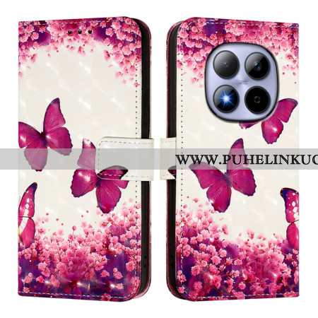 Kotelot Xiaomi Redmi Note 15 Pro 5g Vaaleanpunaisia Perhosia