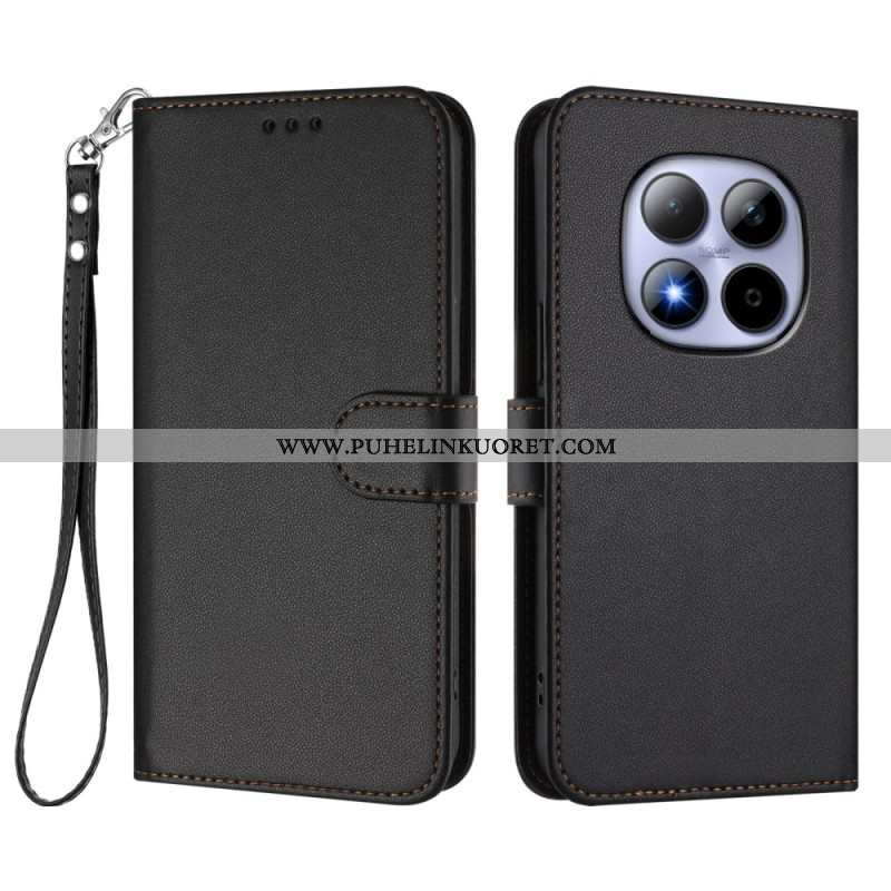 Nahkakotelo Xiaomi Redmi Note 15 Pro 5g Klassinen Hihnalla