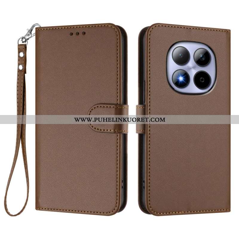 Nahkakotelo Xiaomi Redmi Note 15 Pro 5g Klassinen Hihnalla