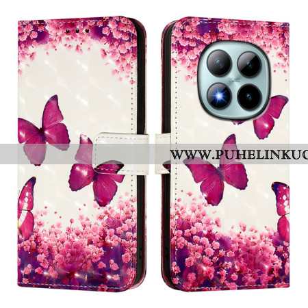 Kotelot Xiaomi Redmi Note 15 Pro Plus 5g Vaaleanpunaiset Perhoset