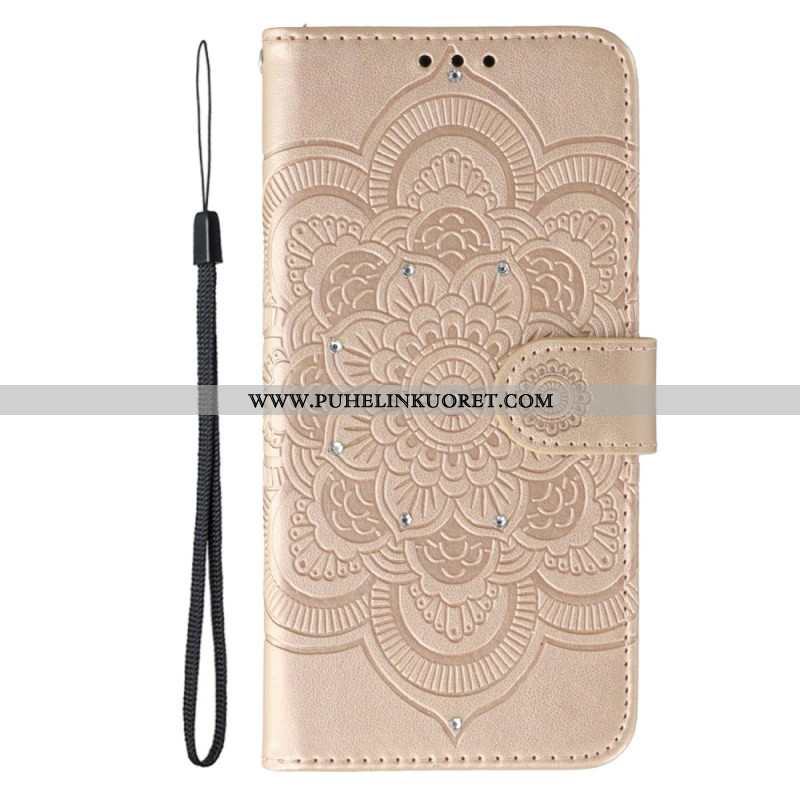 Nahkakotelo Xiaomi Redmi Note 15 Pro Plus 5g Mandala- Ja Strassikuvio