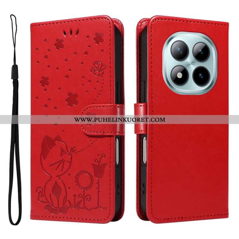 Kotelot Xiaomi Redmi Note 15 Pro Plus 5g Kissa Ja Mehiläinen -kuvio Suojakuori