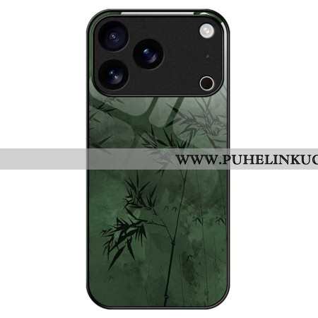 Case iPhone 17 Pro Max Puhelinkuoret Karkaistusta Lasista Valmistettu Kukkakuvio Mustekuvio