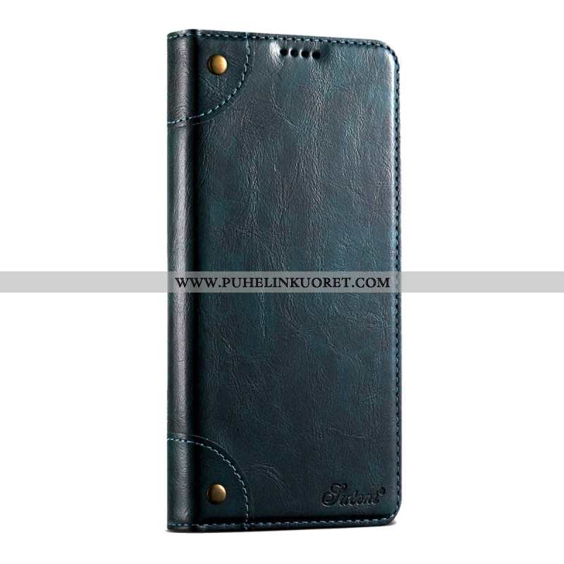 Nahkakotelo iPhone 17 Pro Max Vintage Suteni Suojakuori