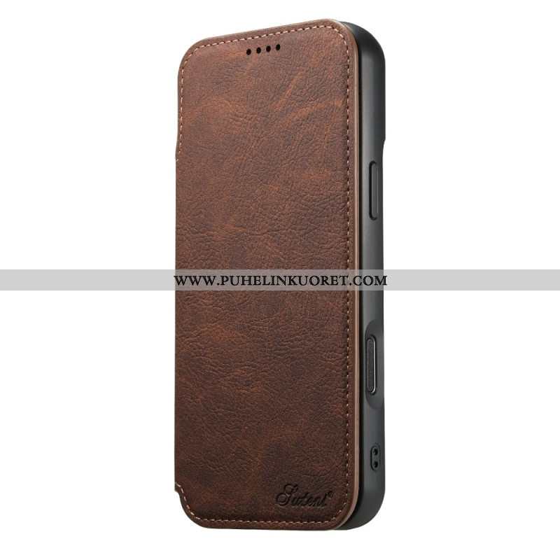 Nahkakotelo iPhone 17 Pro Max Magsafe-yhteensopiva Suteni Suojakuori