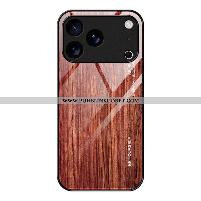 Case iPhone 17 Pro Max Puhelinkuoret Puuefektikarkaistu Lasi