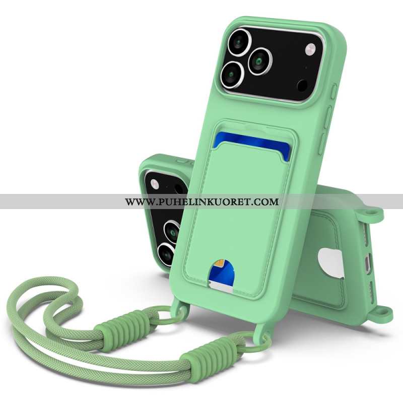 Kuori iPhone 17 Pro Max Johdollinen Korttikotelo