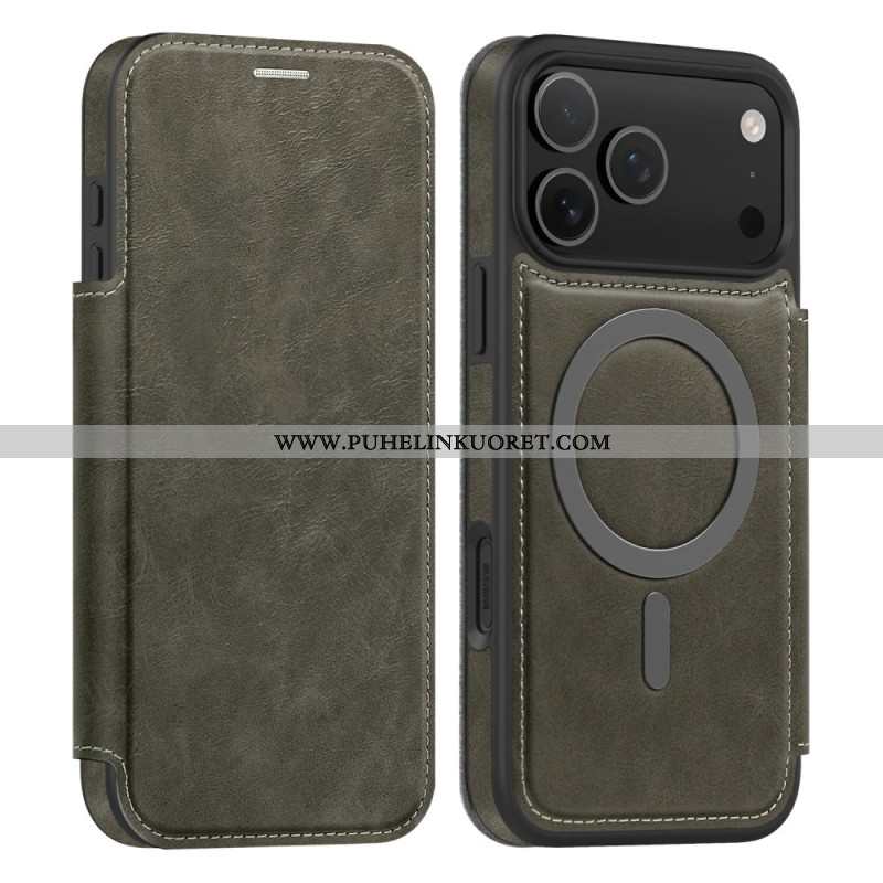 Nahkakotelo iPhone 17 Pro Magsafe-yhteensopiva Rfid-korttikotelo