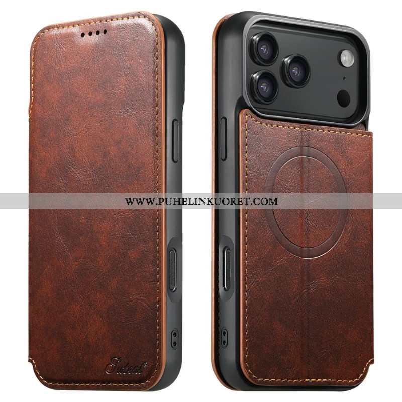 Kuoret iPhone 17 Pro Magsafe-yhteensopiva Nahkajäljitelmä