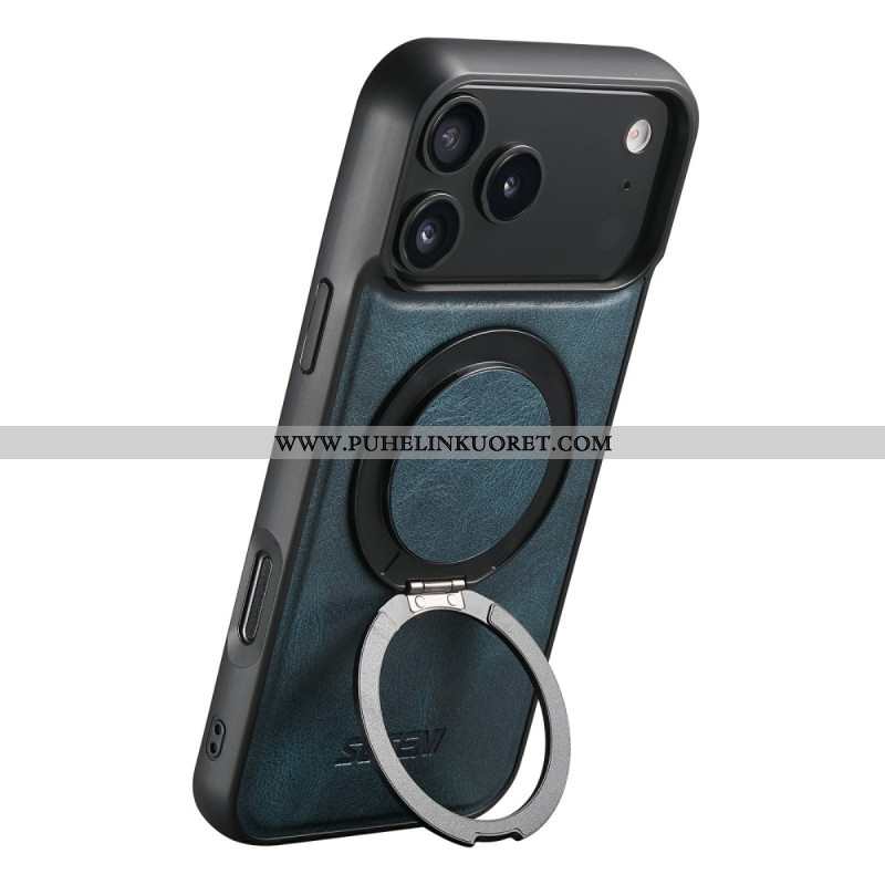 Kuori iPhone 17 Pro Magsafe-yhteensopiva Vahattu Nahkaefekti Pyörivällä Kiinnikkeellä