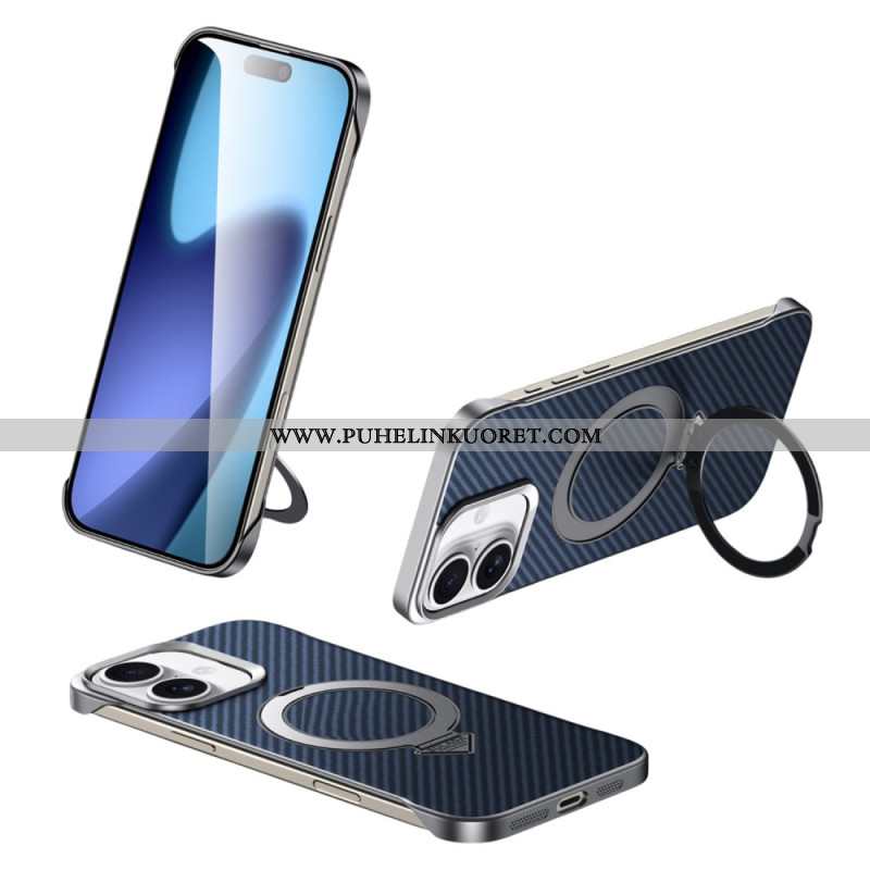 Kuori iPhone 17 Yhteensopiva Magsafe Leather Effect -kotelon Ja Telineen Kanssa