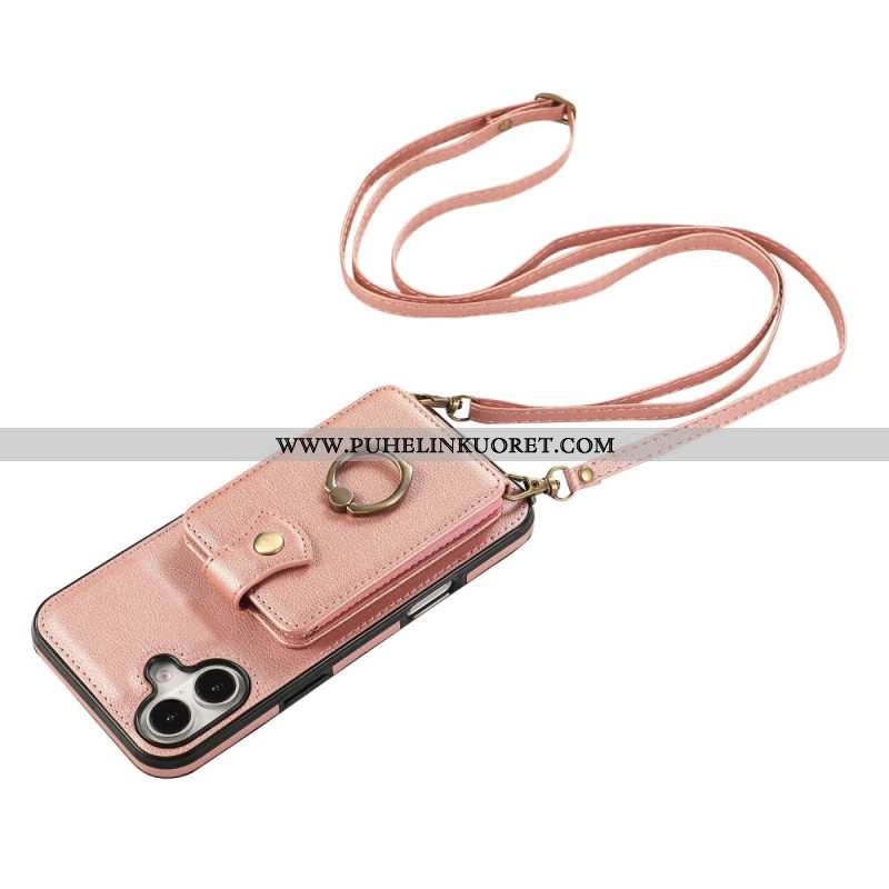 Kuori iPhone 17 Usean Kortin Pidike Ja Olkahihna Suojakuori