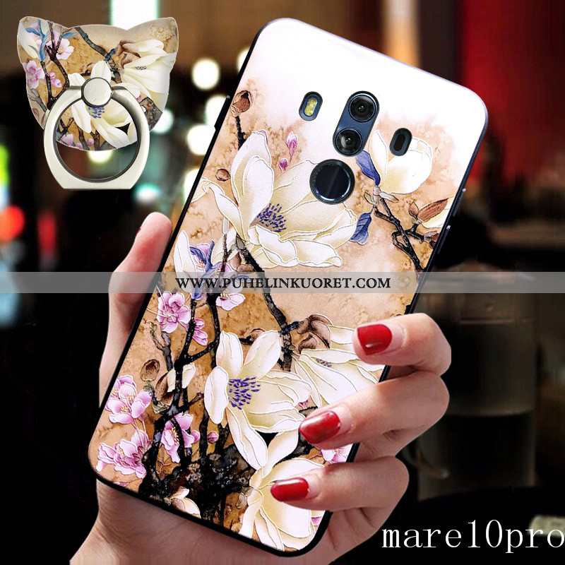 Kotelo, Kuori Huawei Mate 10 Pro Silikoni Ripustettavat Koristeet Rengas Kukka Luova Valkoinen