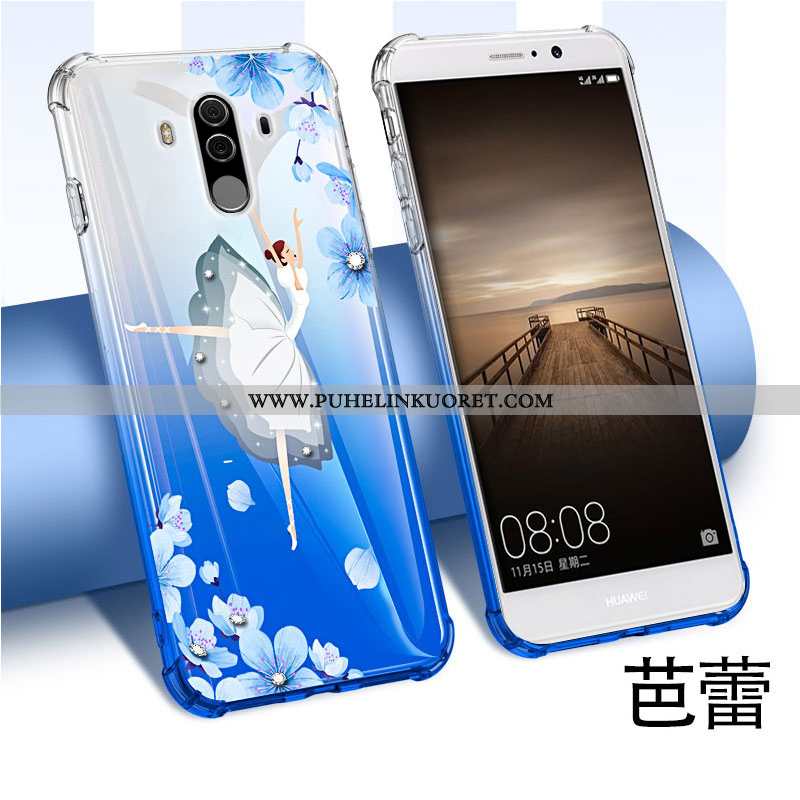 Kotelo, Kuori Huawei Mate 10 Pro Ultra Pehmeä Neste Silikoni Puhelimen Suupaltti Sininen