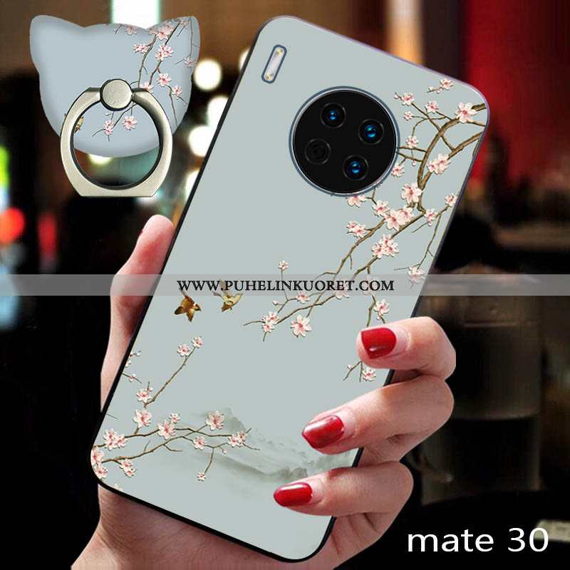 Kotelo, Kuori Huawei Mate 30 Silikoni Suojaus Puhelimen Kohokuviointi Sininen